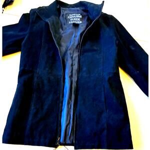 Vtg Genuine 100% Leather Black Suede Jacket Women M Western 90s Grunge Retro